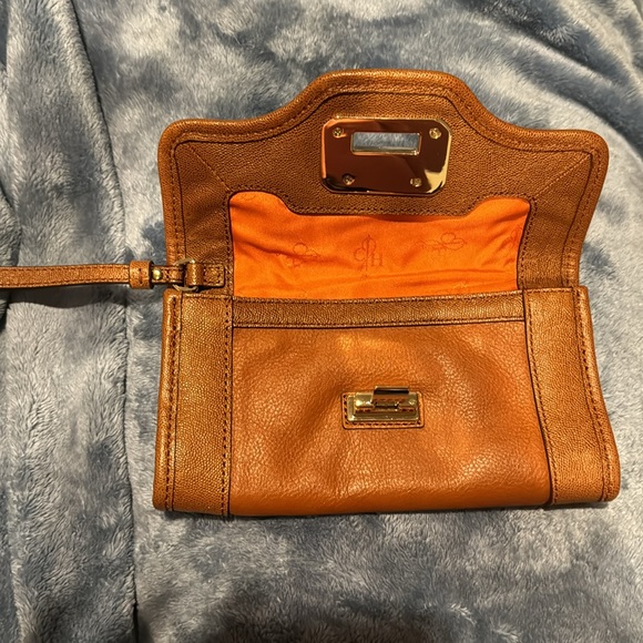 Cole Haan British tan leather clutch purse - Picture 2 of 3